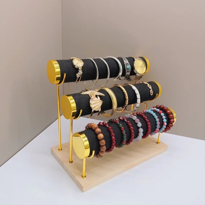 Detachable Bracelet Holder Jewelry Storage Stand with Wooden Tray Jewelry Holder for Jewelry Display 250717