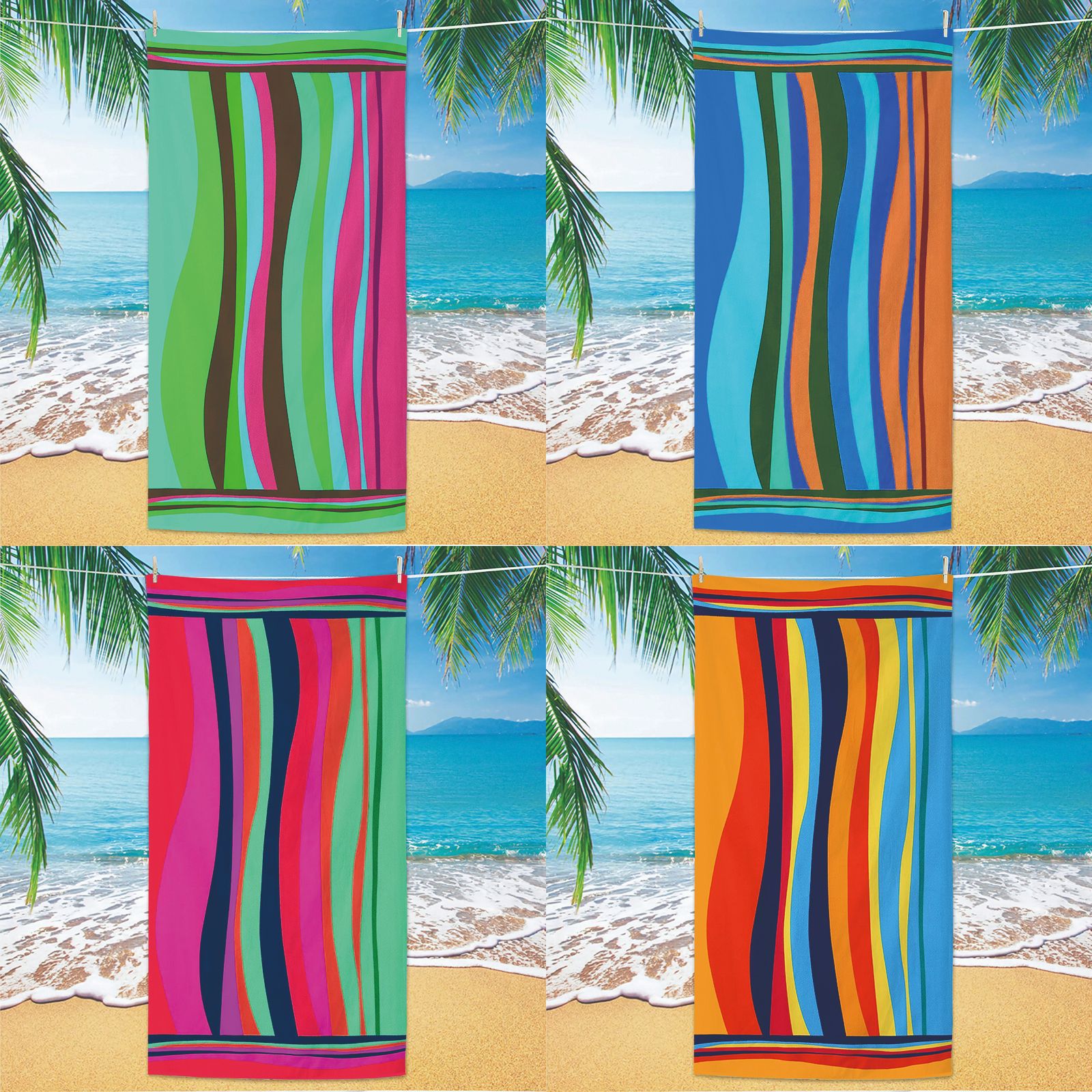 Absorbent and Quick-drying Beach Towel Microfiber Yoga Swimming Beach Towel Printed Seaside Bath Towel 70*140CM