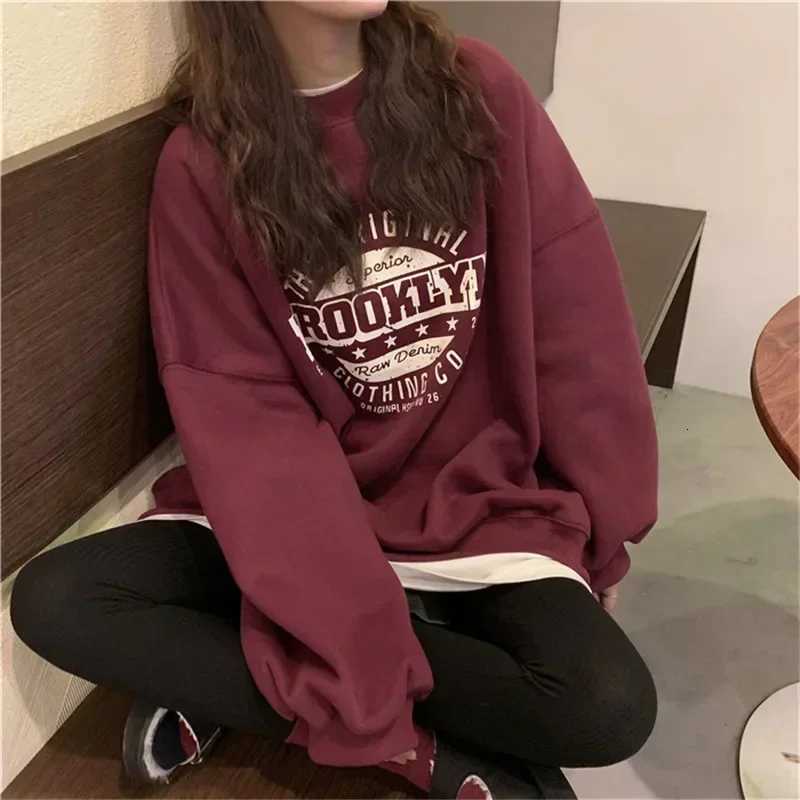 Women Hoodies Office Lady Loose Coat Korean Fashion Sweatshirts Letter Printed Pullovers 2025 Spring Woman clothing Y2k Hoodies Z250719