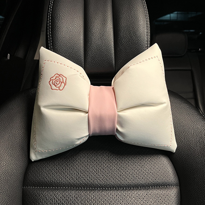 Headrest Neck Pillow Women, In-Car Seat Lumbar Support Set, Summer Rose Car Cushion for Ladies ddmythur