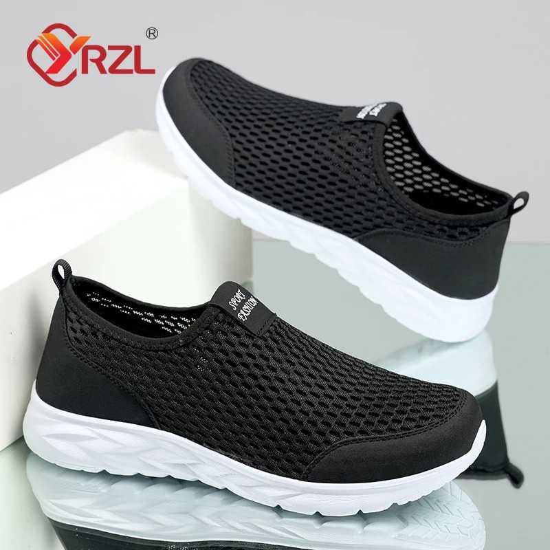 YRZL Mens Sneakers Women Breathable Mesh Casual Shoes Outdoor Non-Slip Big Size Loafers Walking Lightweight Male Tennis Shoes 250716