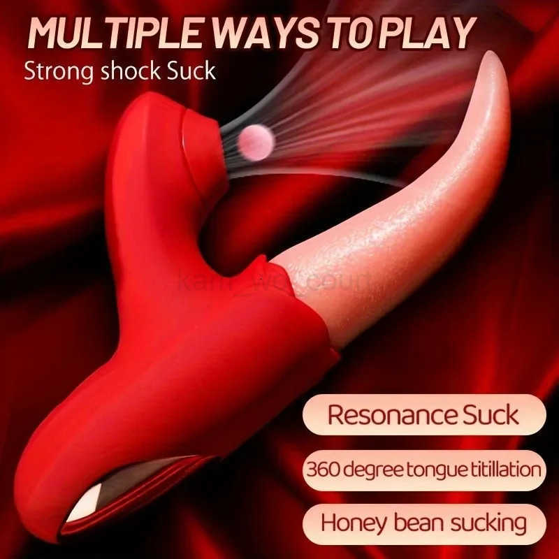 18+ Vibrators Sucker Vibrator For Women Double Stimulation Clitoris Stimulator Licking Vagina G Spot Masturbator Adult Sex Toys M250719