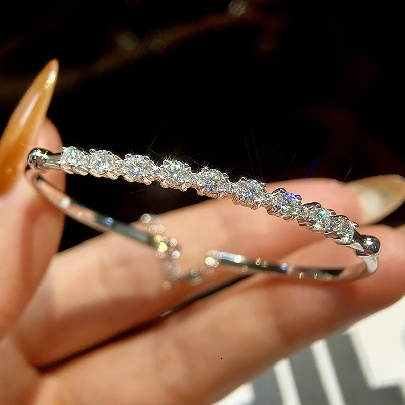 GRA Certified Diamond Dating Bracelet For Women Bangle Real 925 Sterling Silver Top Quality Fine Jewelry 250716