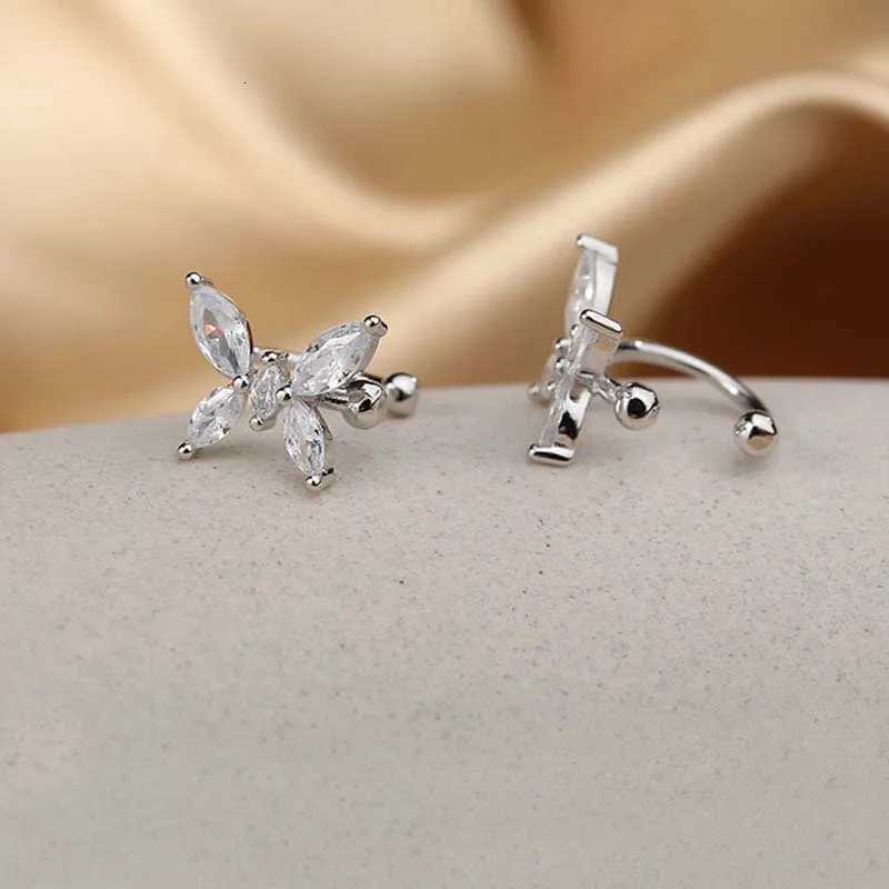 1Pcs Gold Color Zircon Butterfly Ear Clip Female Luxury Shiny Crystal Non-Piercing Fake Cartilage Ear Cuff Jewelry Gifts XJ250718