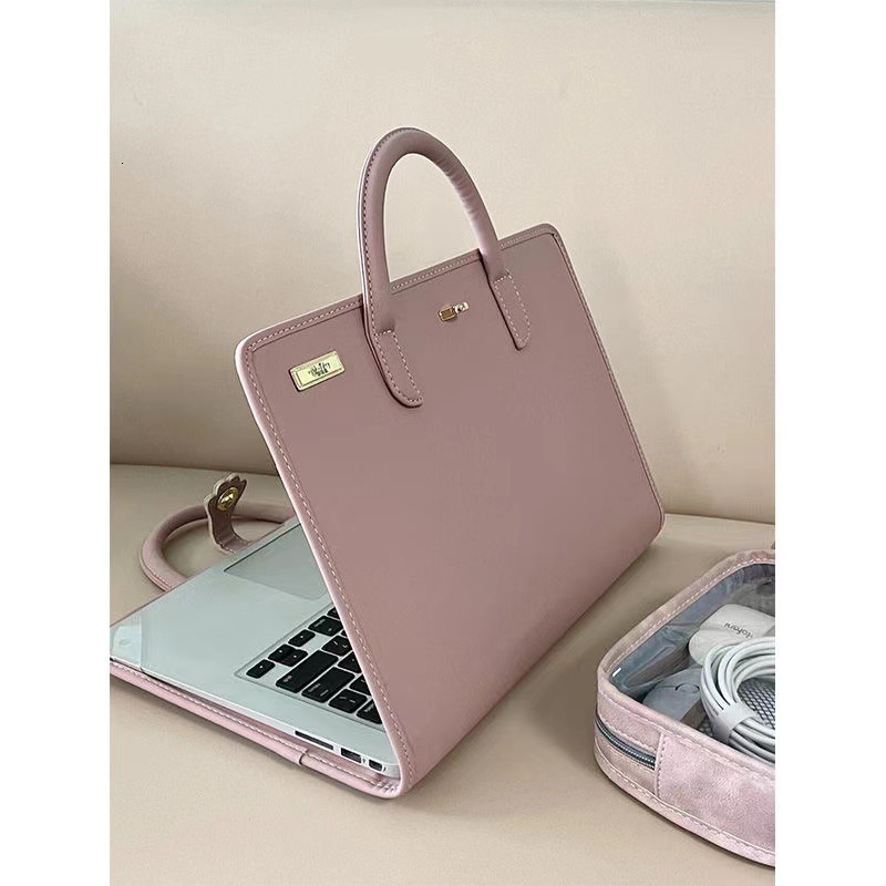 new protective case laptop bag pink cute laptop handbag neutral style designer bag fashion women s shoulder bag crossbody bag
