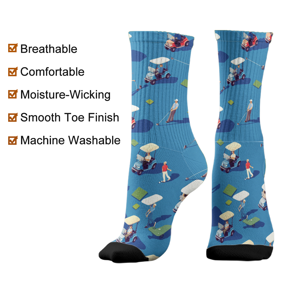Golf Scene Unisex Tube Socks: Trendy Sporty Vibes C062