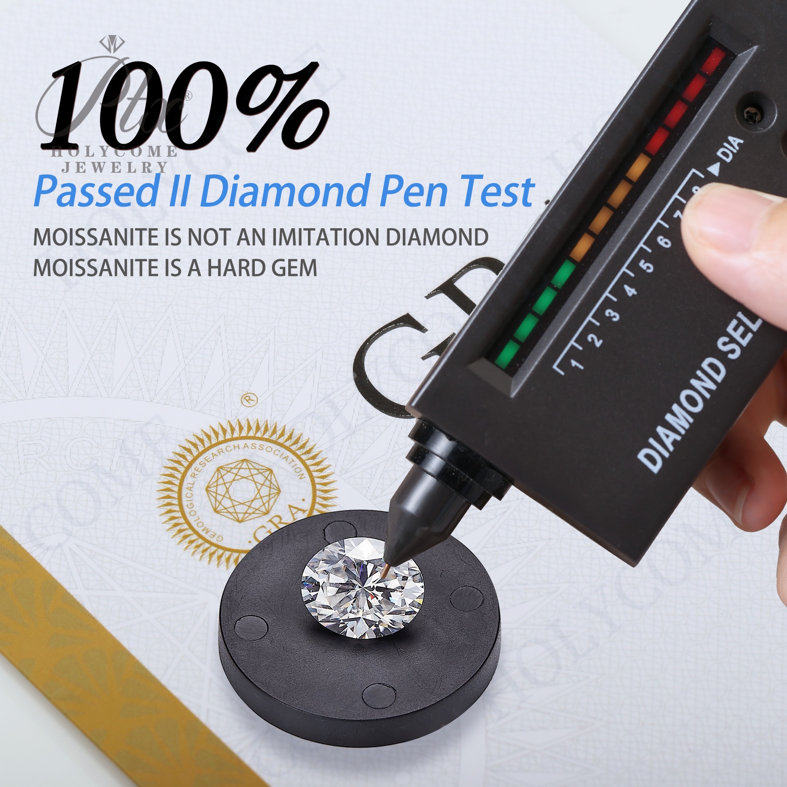 Moissanite Loose Stone VVS1 D Color Oval Cut 100% Pass Diamond Tester Moissanite Gemstone Beads for DIY Jewelry Making with GRA Certificate