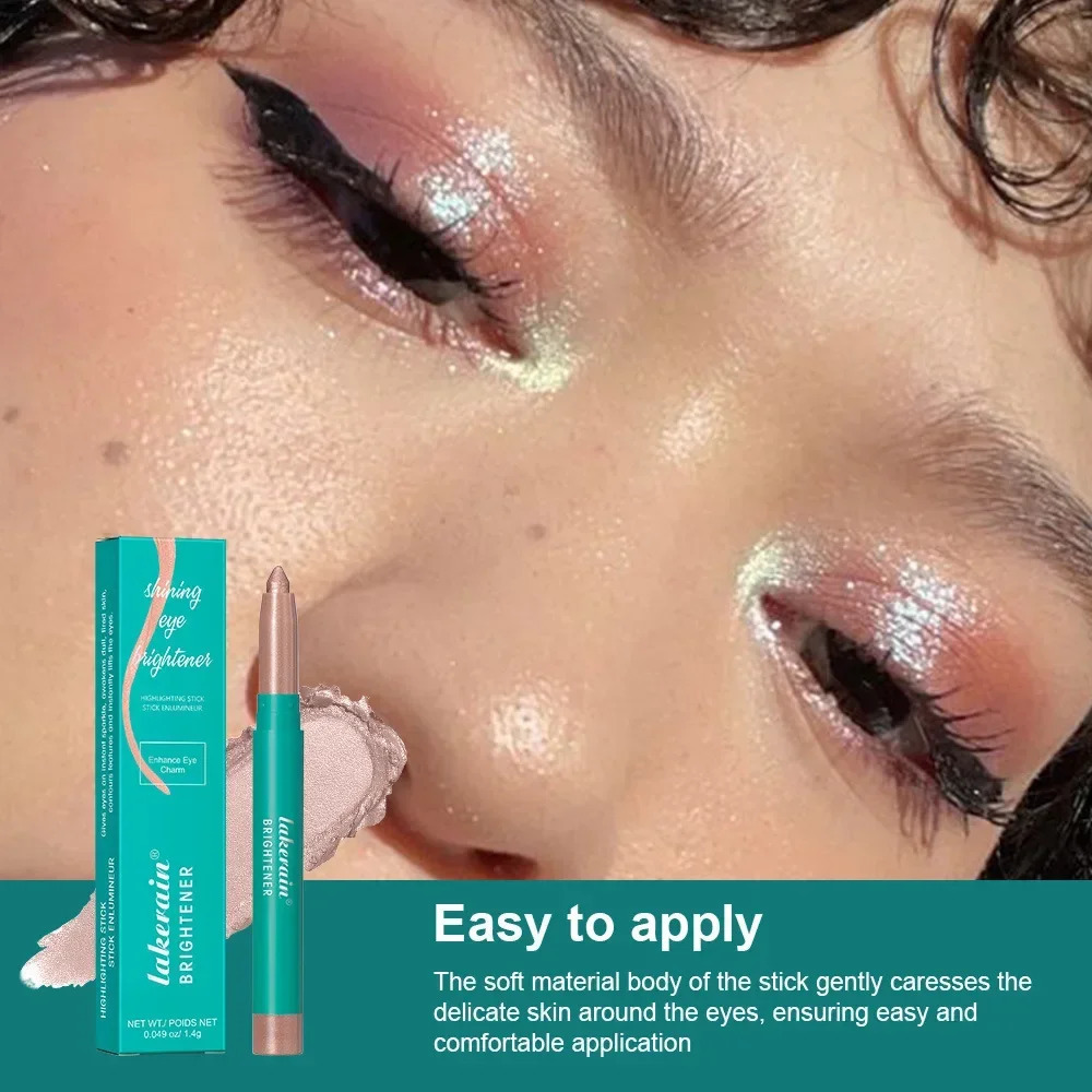 1PC Waterproof Pearlescent Eyeshadow Pencil Stick Lasting Glitter Shimmer Eye Shadow Highlighter Pen Eyes Makeup Tools 250717