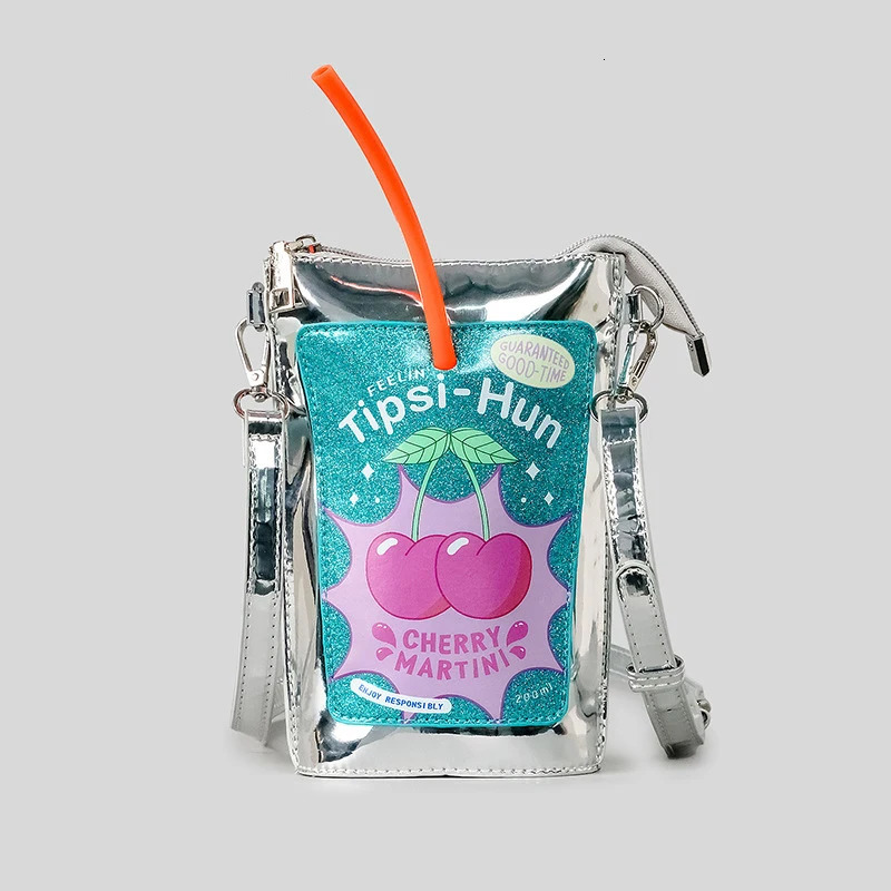 Novelty Cherry Martini Shaped Purses and Handbags for Women Creative Cute Crossbody Bags Funny Shoulder Bag for Girls 250717