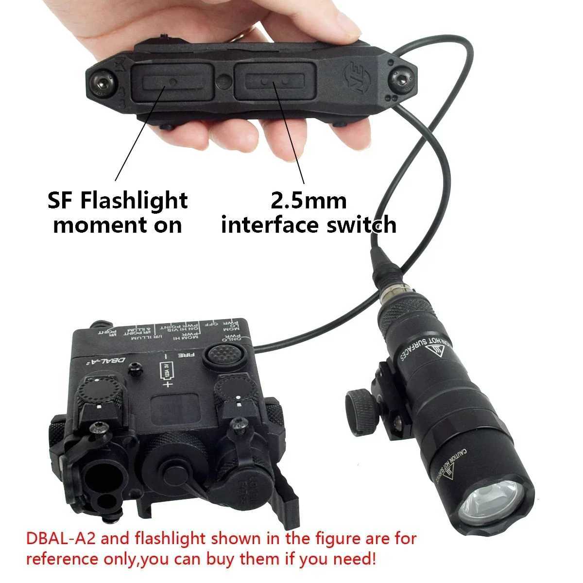 Tactical Red Dot Dual Function Switch For PEQ-15 DBAL-A2 Surir M300 M600 Flashlight Airsoft Weapon Hunting Gun LightXJ250718
