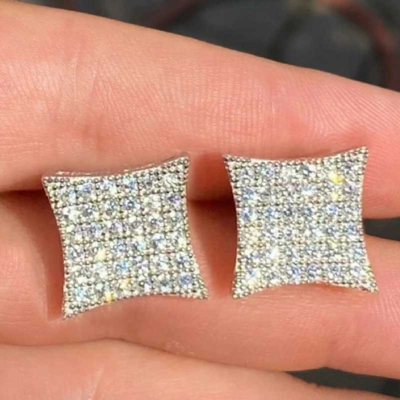 8-Color Shining Silver Ear Studs Lady Stylish Jewelry Brilliant Cubic Zirconia Earrings Accessories for Engagement Ceremony XJ250718