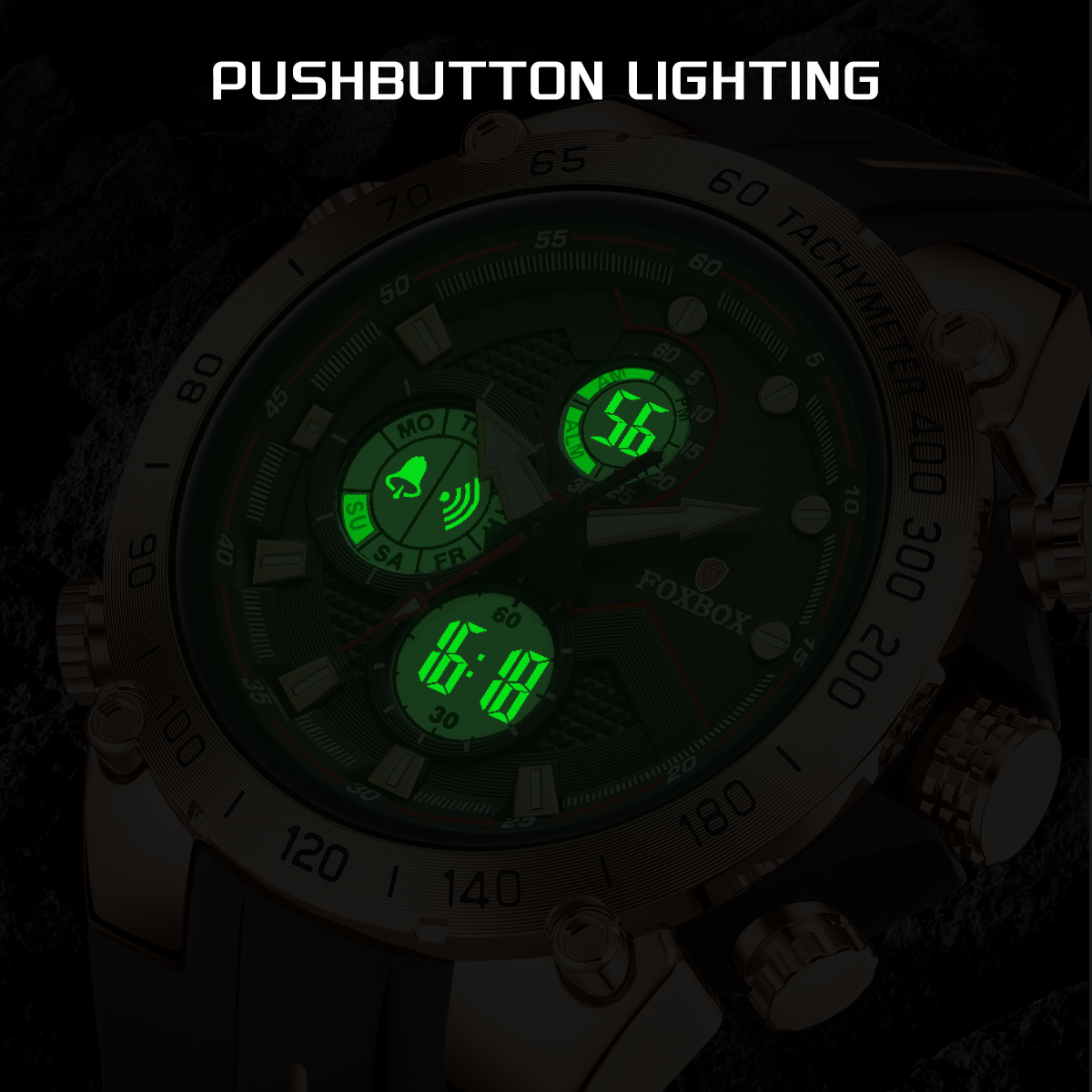 LIGE Men's Quartz Electronic Dual Display Watch Multifunctional Electronic Watch Chronograph Alarm Clock Weekly and Monthly Display 24 Hours Stud