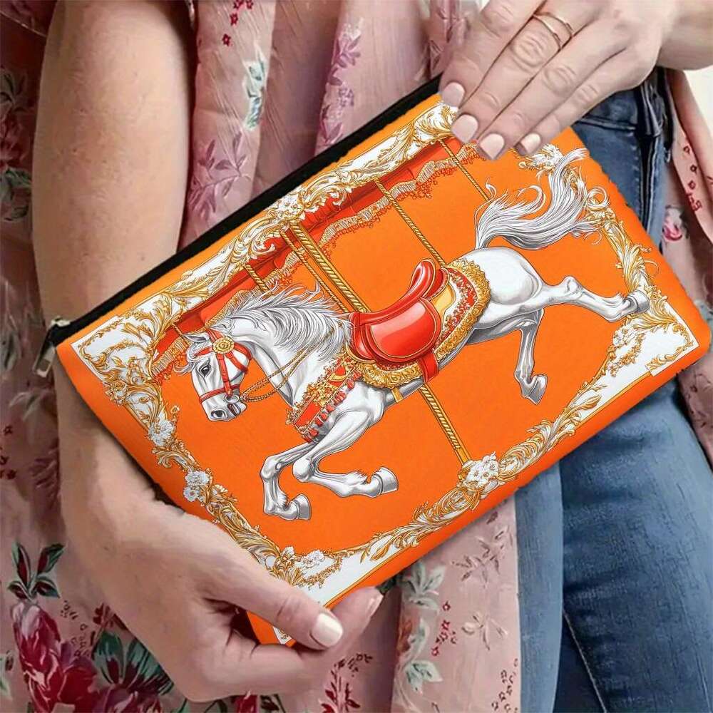 Canvas Large Capacity Fabric Coin Purse Travel Cosmetic Wash Storage Bag