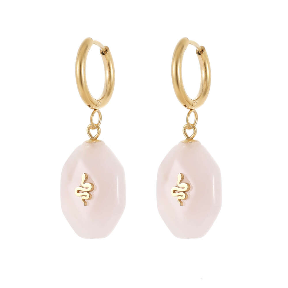 Hot Selling Natural Stone Diy Light High Sense Eye Earrings Niche Ins Style Jewelry