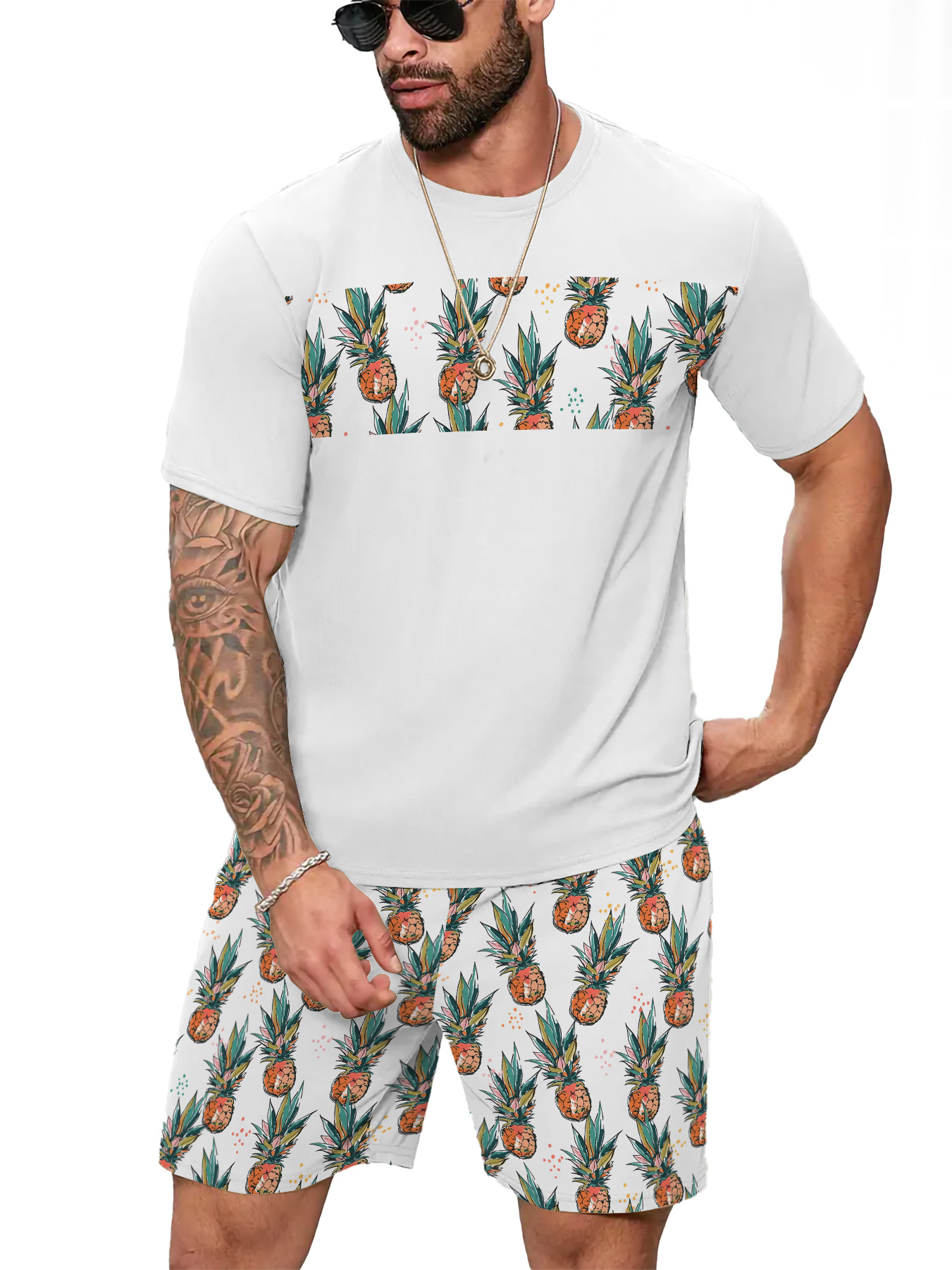 Men Clothing Set Two Piece Set Summer Beach Wear Floral Print Casual Shirt and Shorts Set Hawaiian Shirt Holiday Clothes vintage plus size tracksuits