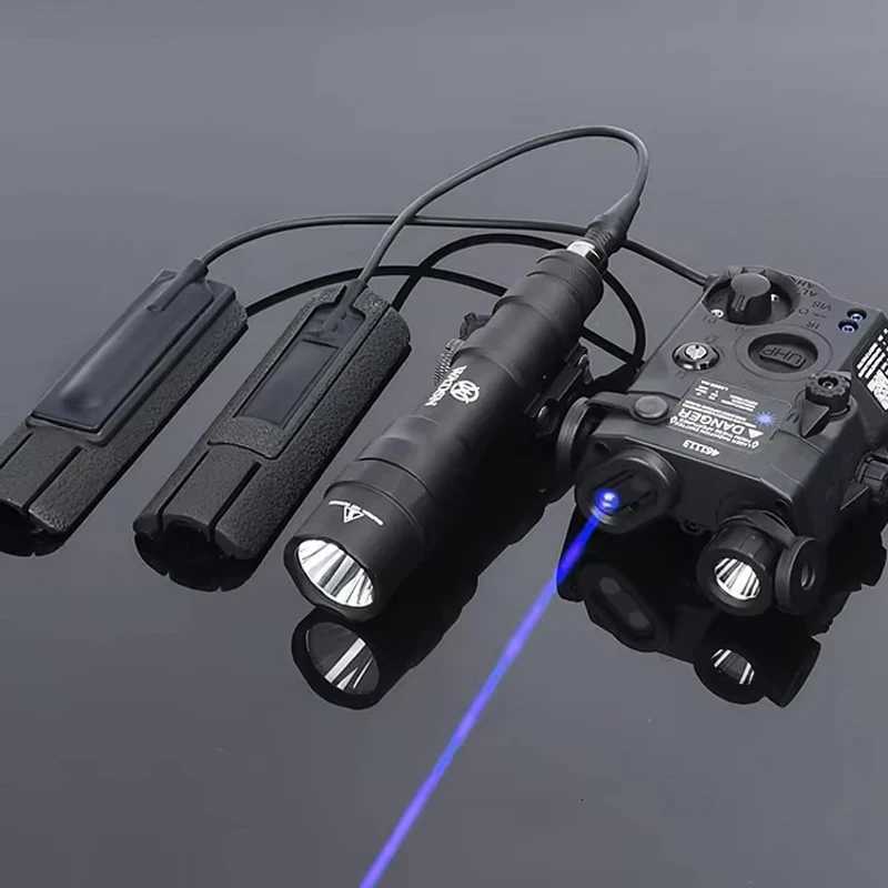 Tactical PEQ M600DF Set Red Green Blue IR Light peq15 LA5C Flashlight 1400 lumens White Light Metal Tail Card Slot Fits 20mm RailXJ250718