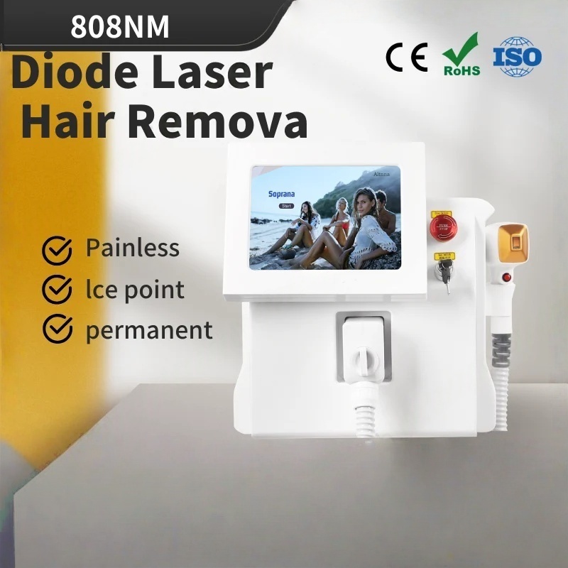 3 Wavelength Cooling System High End Hair Remover 808nm Diode Laser Hair Removal Machine Safe and Painless Hair Removal Suitable for home and beauty s