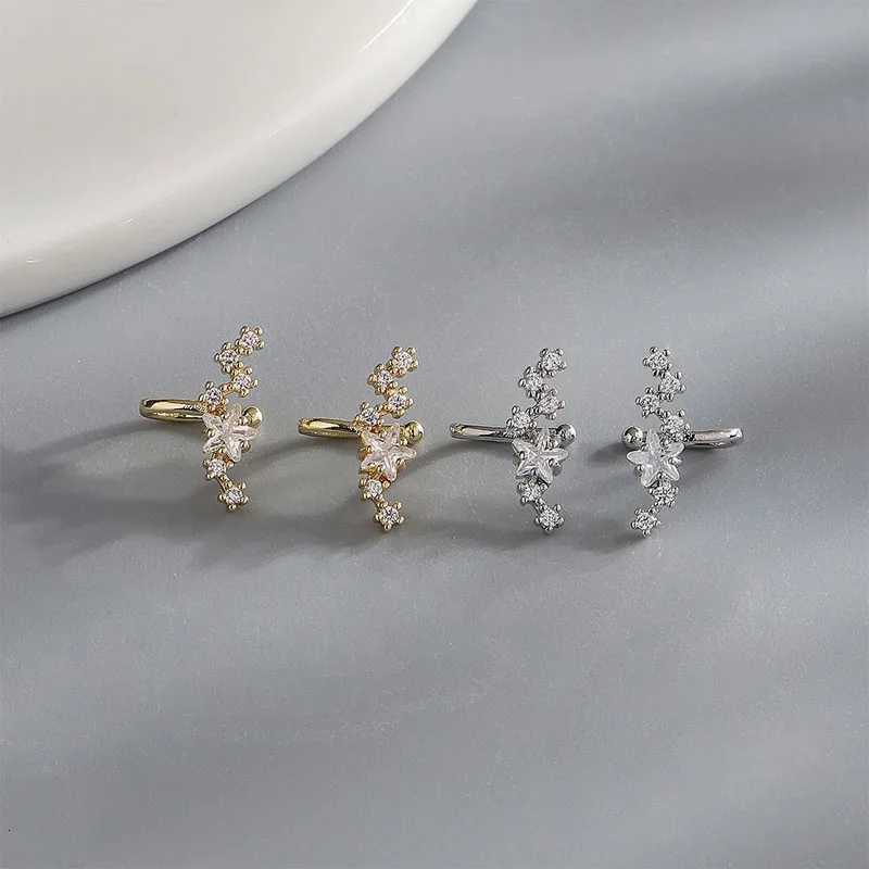 1Pcs Stars Five-Pointed Star Zircon Earring Flowers Inlaid No Ear Hole Ear Clip on Earring for Girls Women Gifts XJ250718