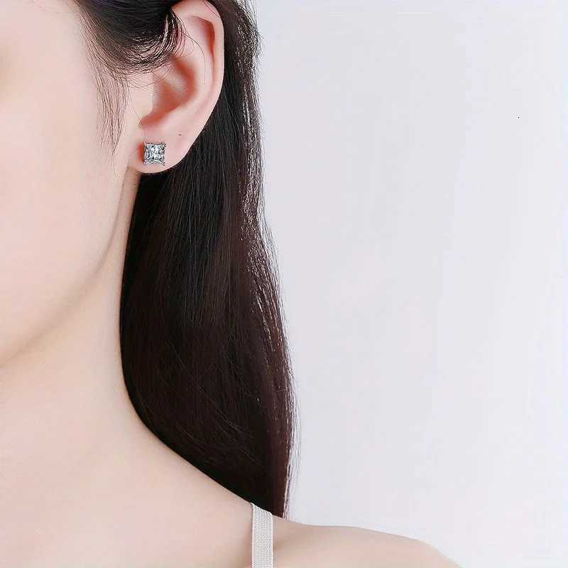 dazzling square zirconia magnetic earrings ear clip earrings for men without ear holes - sparkling earring jewelry - elegant XJ250718