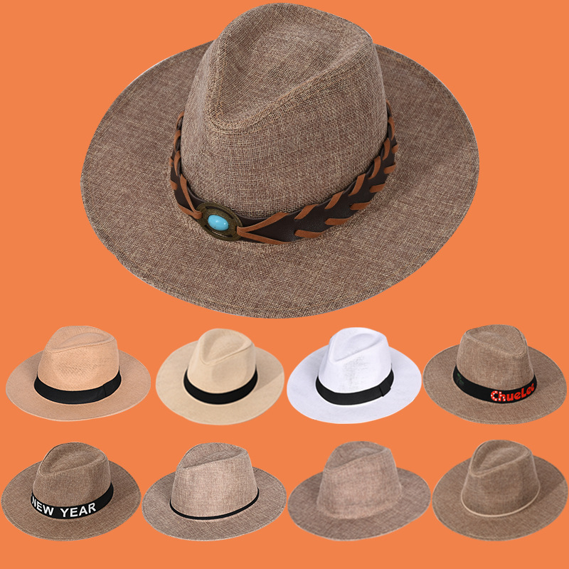 Wholesale men's flat brimmed small hats, men's high-end British hats, adult hats