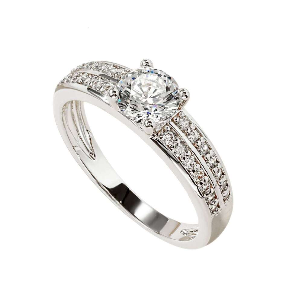 Gypsophila Imitation Moissanite French Style Valentine's Day for Girlfriend Birthday Gift Zircon Ring