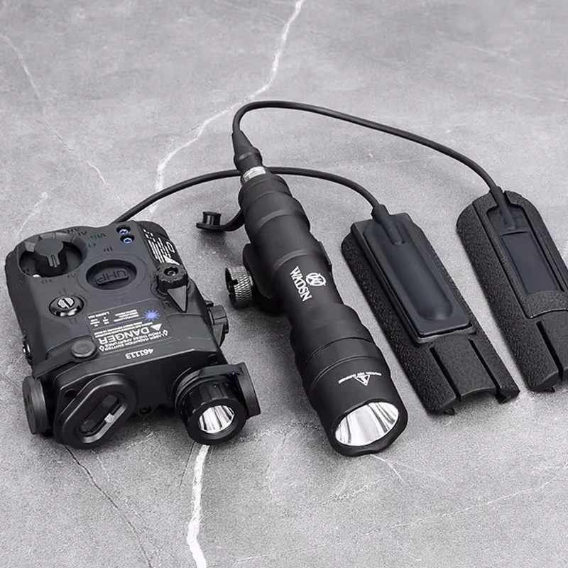Tactical PEQ M600DF Set Red Green Blue IR Light peq15 LA5C Flashlight 1400 lumens White Light Metal Tail Card Slot Fits 20mm RailXJ250718