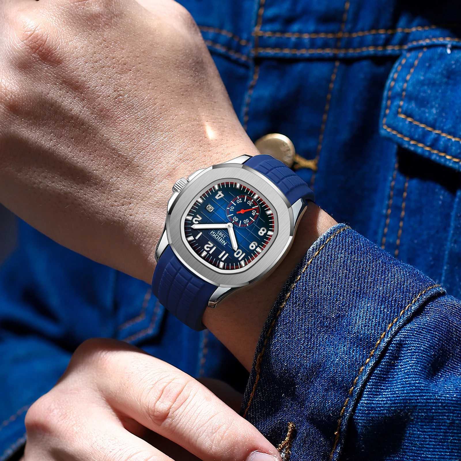 NIBOSI Sport Men Watch Top Brand Luxury AQUANAUT Quartz Watches for Men Waterproof Luminous Auto Date Male Watch Reloj Hombre W250718