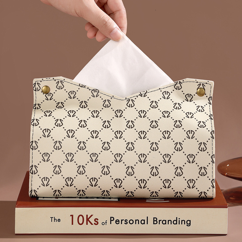 Ins Style Leather High-end Car Nordic Light Storage Living Room Tissue Box ddmythur