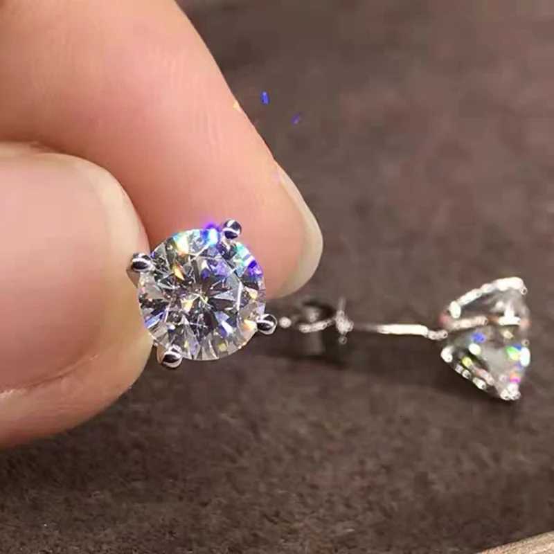 0.5-1 Carat D Color Moissanite Ear Stud Earrings for Women Girls 925 Sterling Silver Sparkling Piercing Earring Fine Jewelry XJ250718