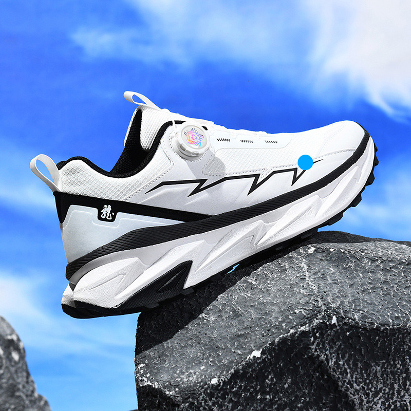 2025 Spring Summer Large Size Rotating Buckle Mesh Sports Men's Running Fashion Casual Versatile Breathable Trendy Shoes