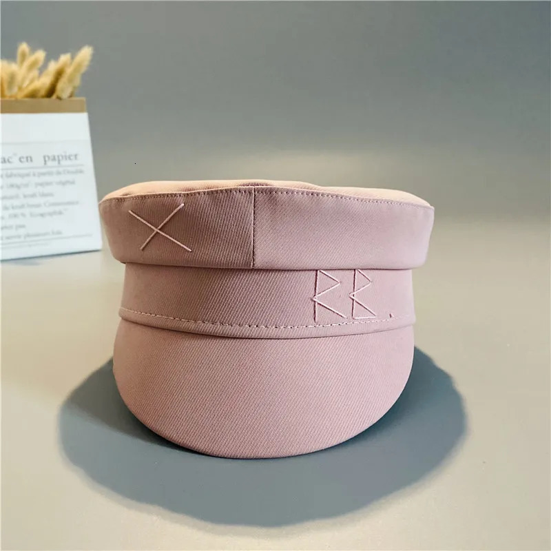 Pink Letter sboy Caps Women Flat Militray Caps 250717