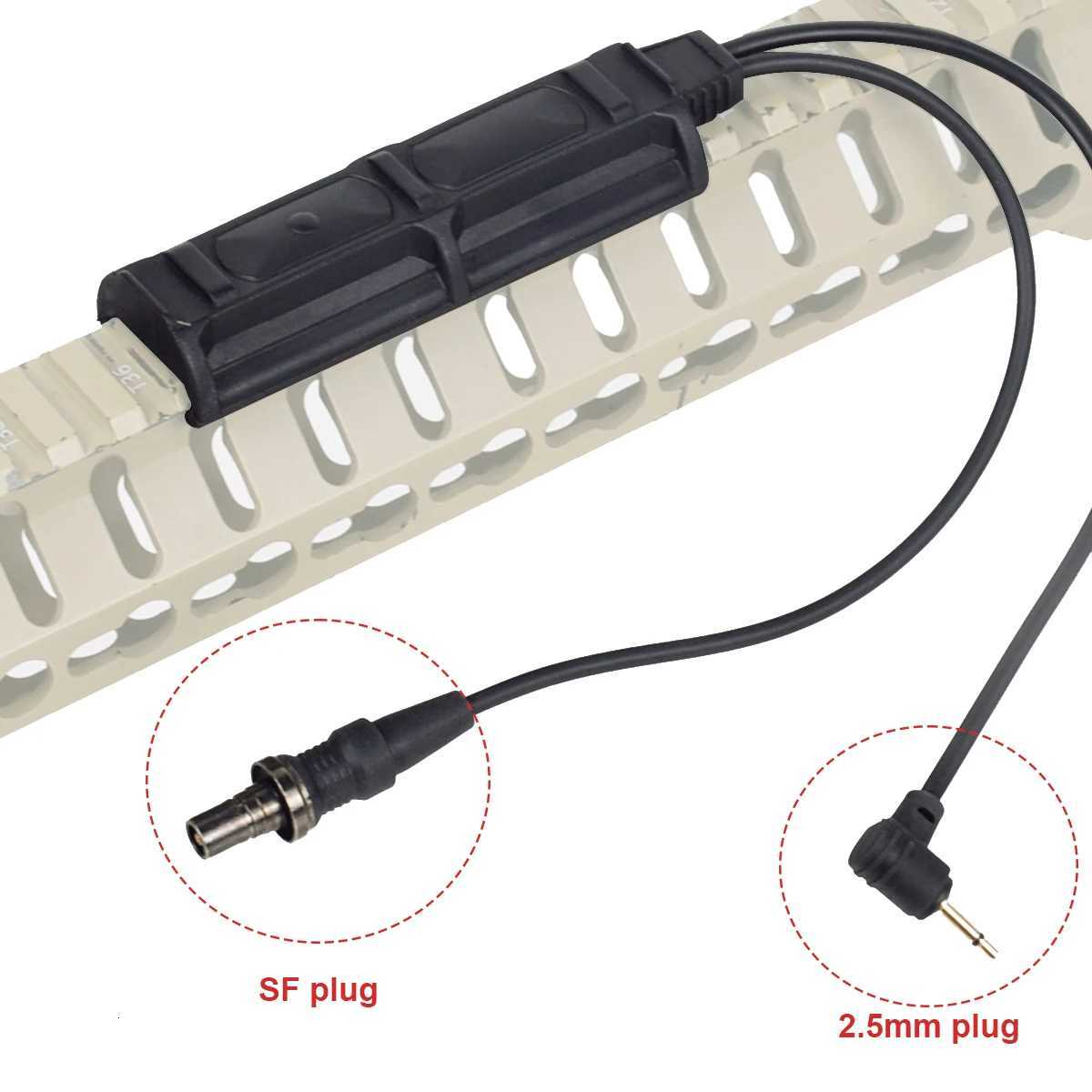 Tactical PEQ15 Red Dual Switch 2 Plug Pure SF 2.5mm Switch For PEQ DBAL M300 Airsoft Flashlight Hunting Weapon Accessory XJ250718