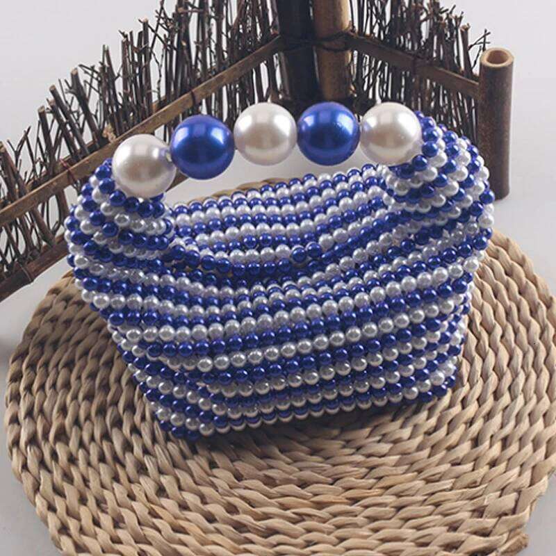 Handmade Beaded Women's Fashion Fairy Pearl Lady Handbag Dumpling Bag