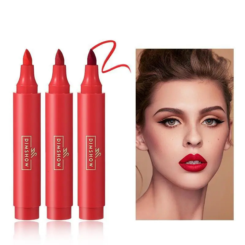 DIMSHOW Lipstick and Lip Gloss Long-lasting moisturizing and moisturizing matte non-stick cup waterproof lip dye 250717
