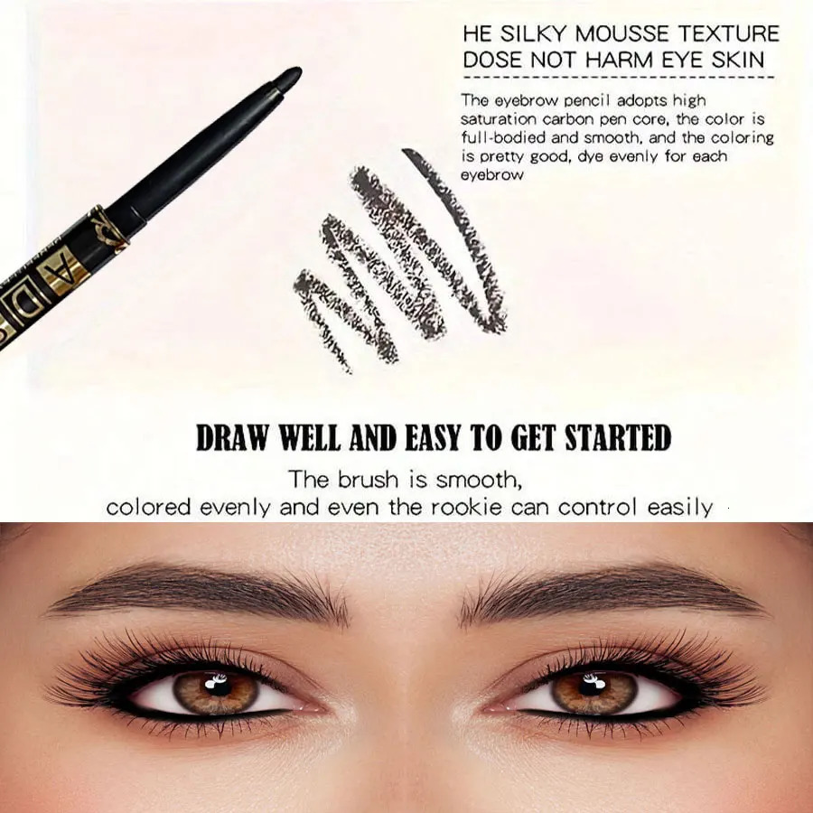 3pcs Long-Lasting Waterproof Black Eyeliner Pencils - Smudge Sweat Proof for Bold Eye Makeup Perfect Gift 250717