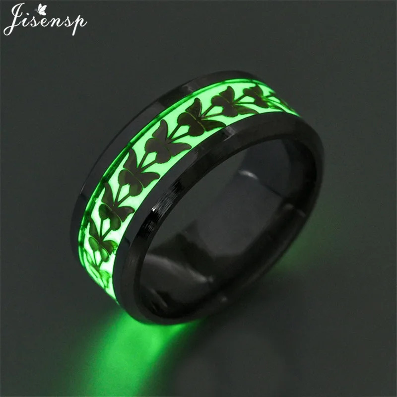 2024 Stainless Steel Glowing In Dark Heart Finger Rings for Men Women Punk Music Dragon Luminous Ring Couple Jewelry Anel 250716