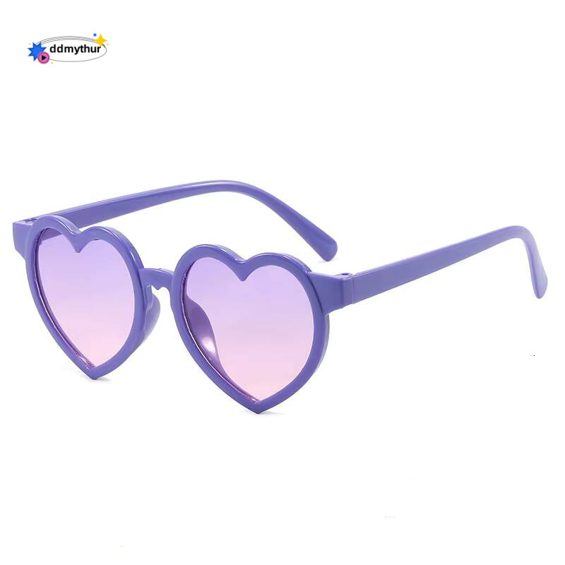 Trendy Heart-Shaped UV400 Kids Sunglasses, Candy Color Children Shades for Baby Eyewear Toddler Boys Girls Sun Glasses ddmythur Z260305