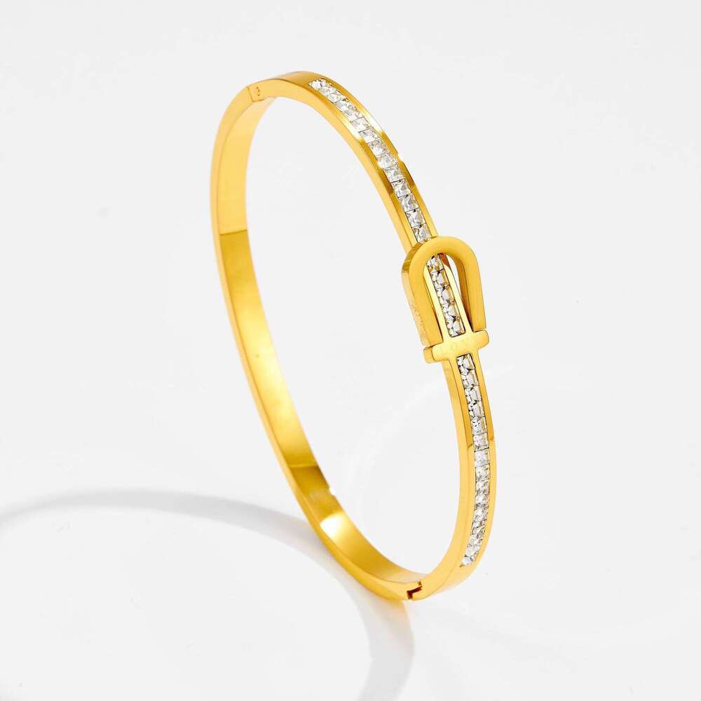 Titanium Bracelet Fashion Starry Sky Women Round Full Dia Couple Stainless Steel Gold Color Jewelry New Model