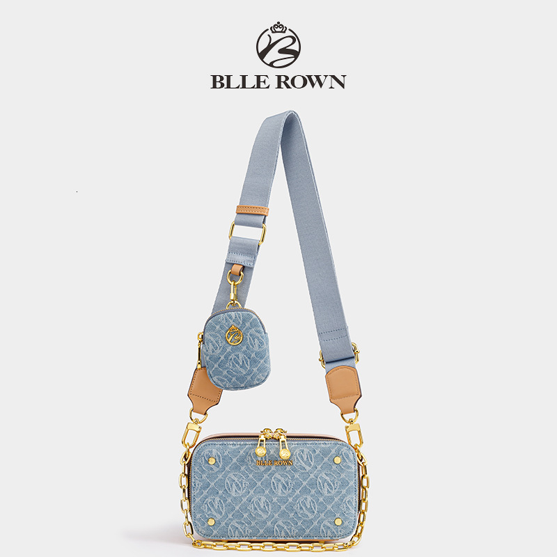 New Women's Denim Small Square Bag Handbag Free Shipping Designer Luxury Simple Fashion Chain Shoulder Crossbody Bag Klein Blue Casual Bag