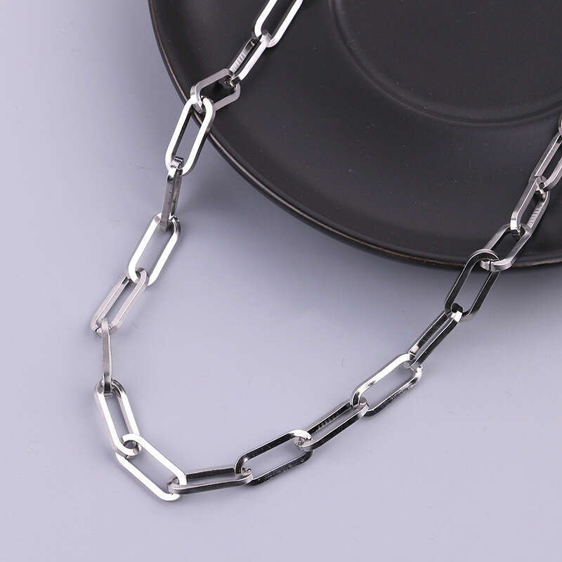 Minimalist Paperclip Titanium Steel Collarbone Necklace for Men and Women, Ins Style Cold Fashion Versatile Accessory