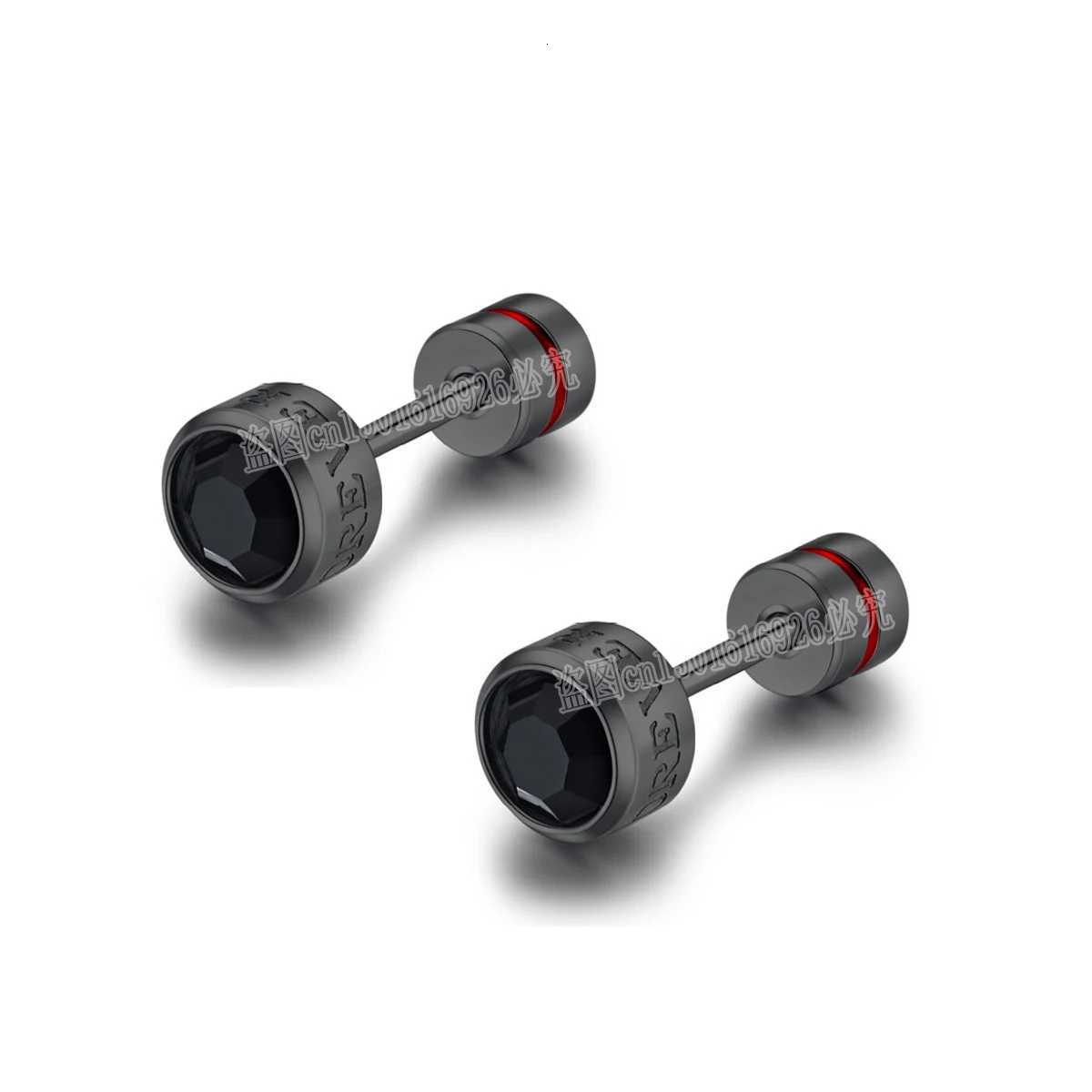 Unisex New Stainless Steel Corroded Letters LOVE Black Earrings For Men Women Crystal Screw Titanium Alloy Ear Studs Jewelry XJ250718