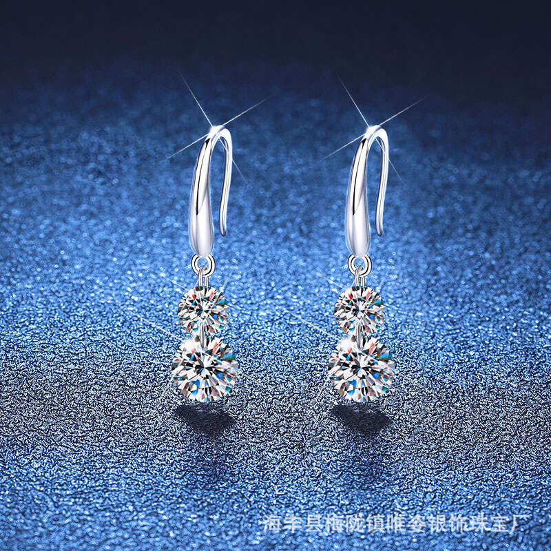3 Carat Moissanite S Sterling Sier Stud French Tassel Fashion Light Earrings fad