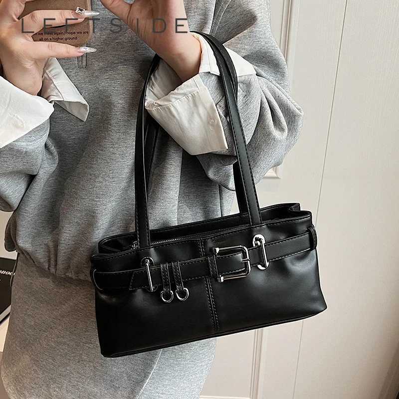 Leftside Small PU Leather Solid Color Underarm Bags for Women 2025 Y2K Ladies Shoulder Bag Femmes Handbags and Purses Tote Bag Y250718
