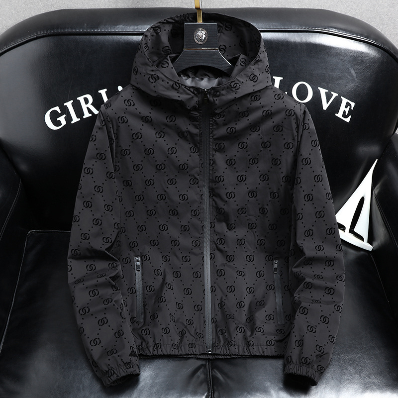 new Free shipping designer light luxury mens spring jacket men casual hooded loose fit large edition