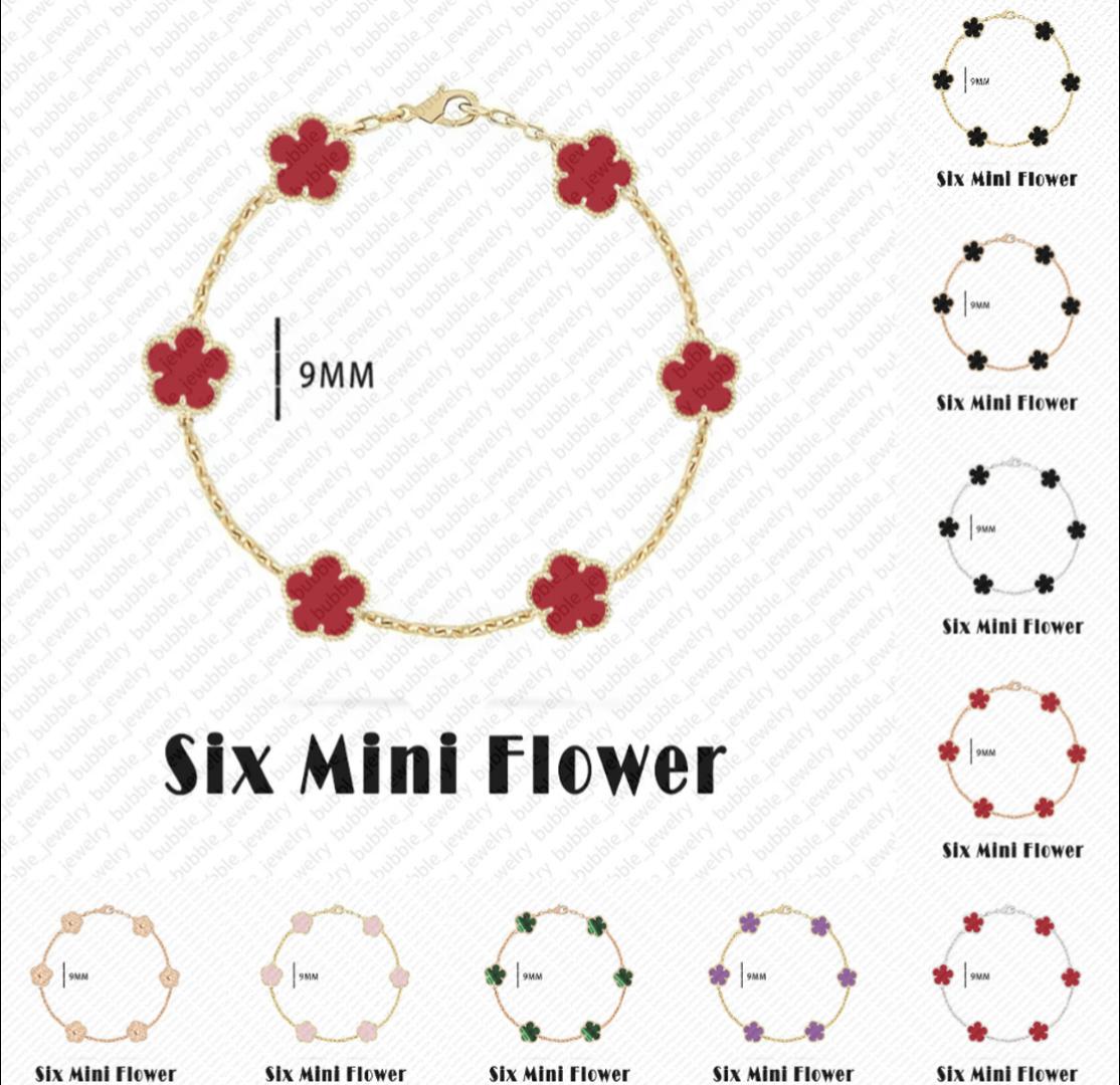four leaf clover bracelet designer jewelry mini bracelet designer Y2K charm bracelets 18k gold jewelry 6 flower silver 925 bracelets rose gold bracelete luxury gift