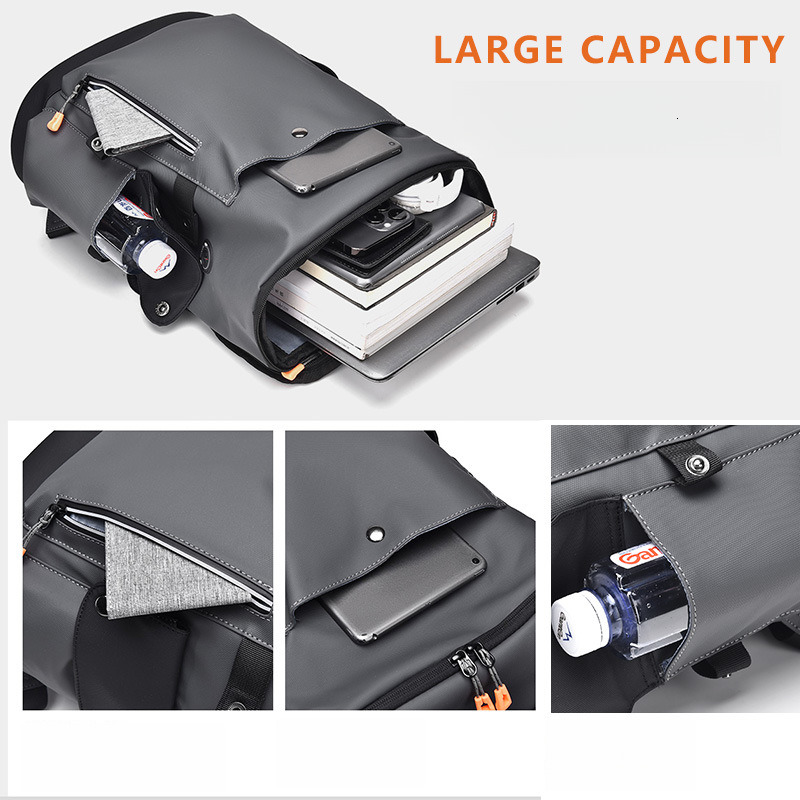 Free Shipping Designer Luxury New Business Backpack Men's Double Shoulder Bag Large Capacity Travel Laptop Bag Work Functional Bag Trendy PU Leat