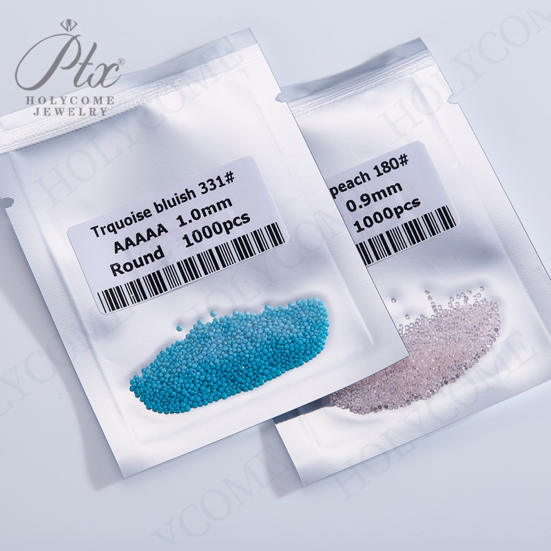1000pcs/bag 1.1mm Color Round Brilliant Cut High Quality Synthetic Nano Stone for Wax Casting Heat Resistance Loose Gemstone Jewelry DIY