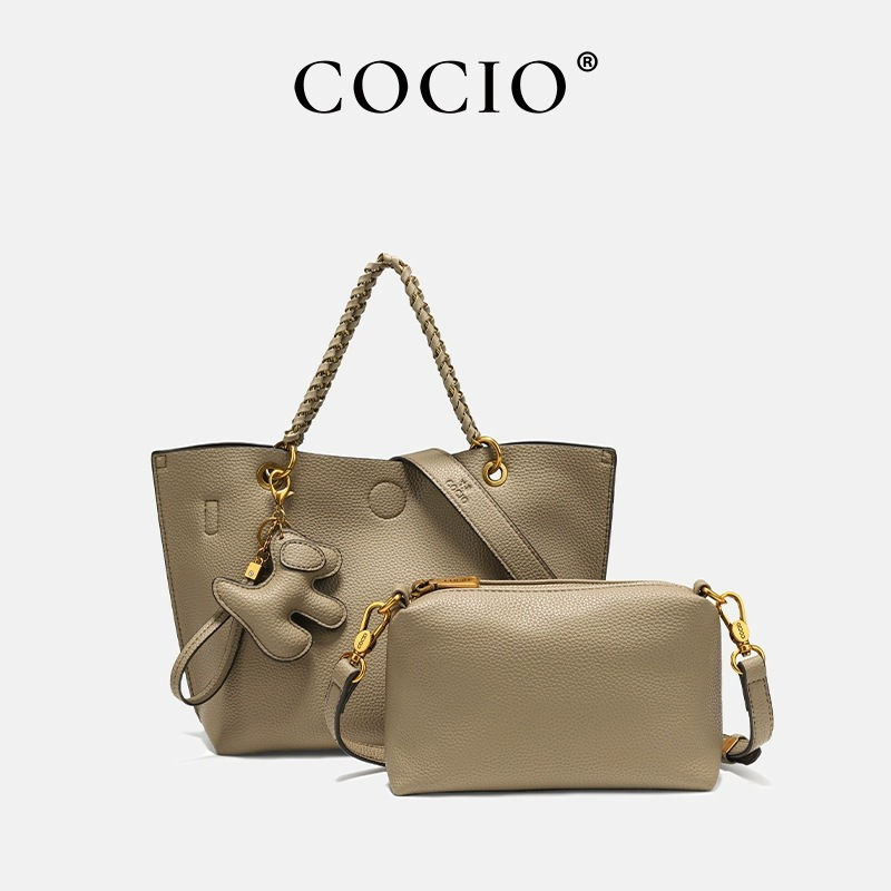 COCIO designer Shoulder Bags New Handheld Tote Bag Soft Leather Commuter Casual Womens Bag Versatile