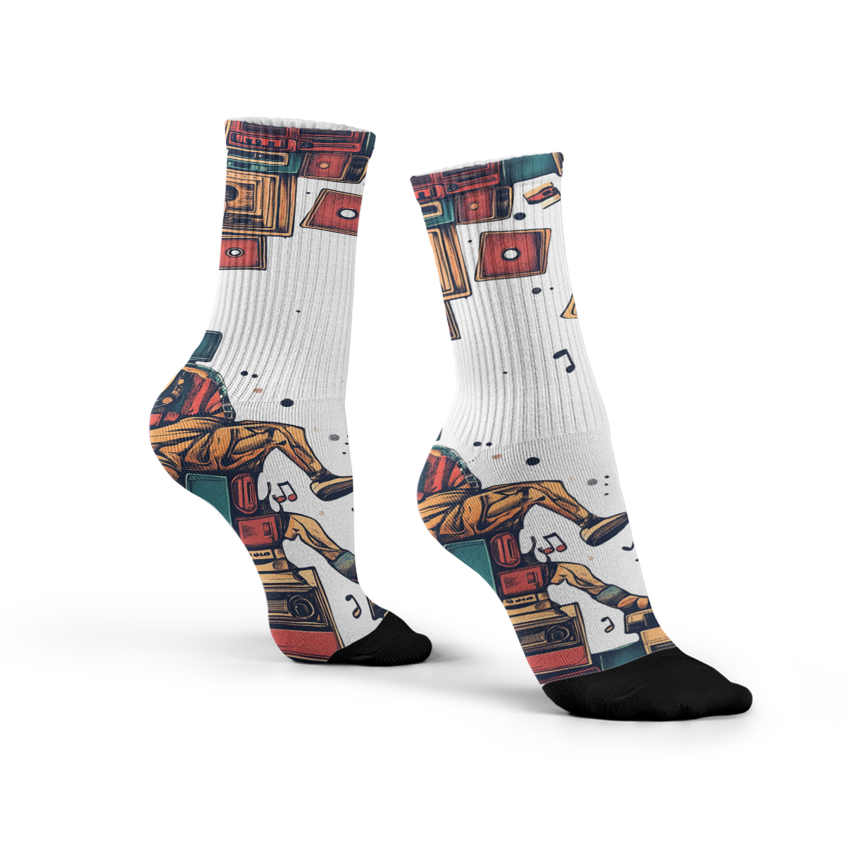 Retro Music Player & Note Unisex Tube Sock C069