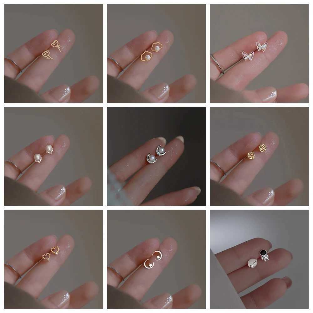 925 Sterling Silver Moon Opal Stud Earrings for Women Silver Color Lovely Simple Cloud Flower Pearl Ear Piercing Jewelry GiftsXJ250718